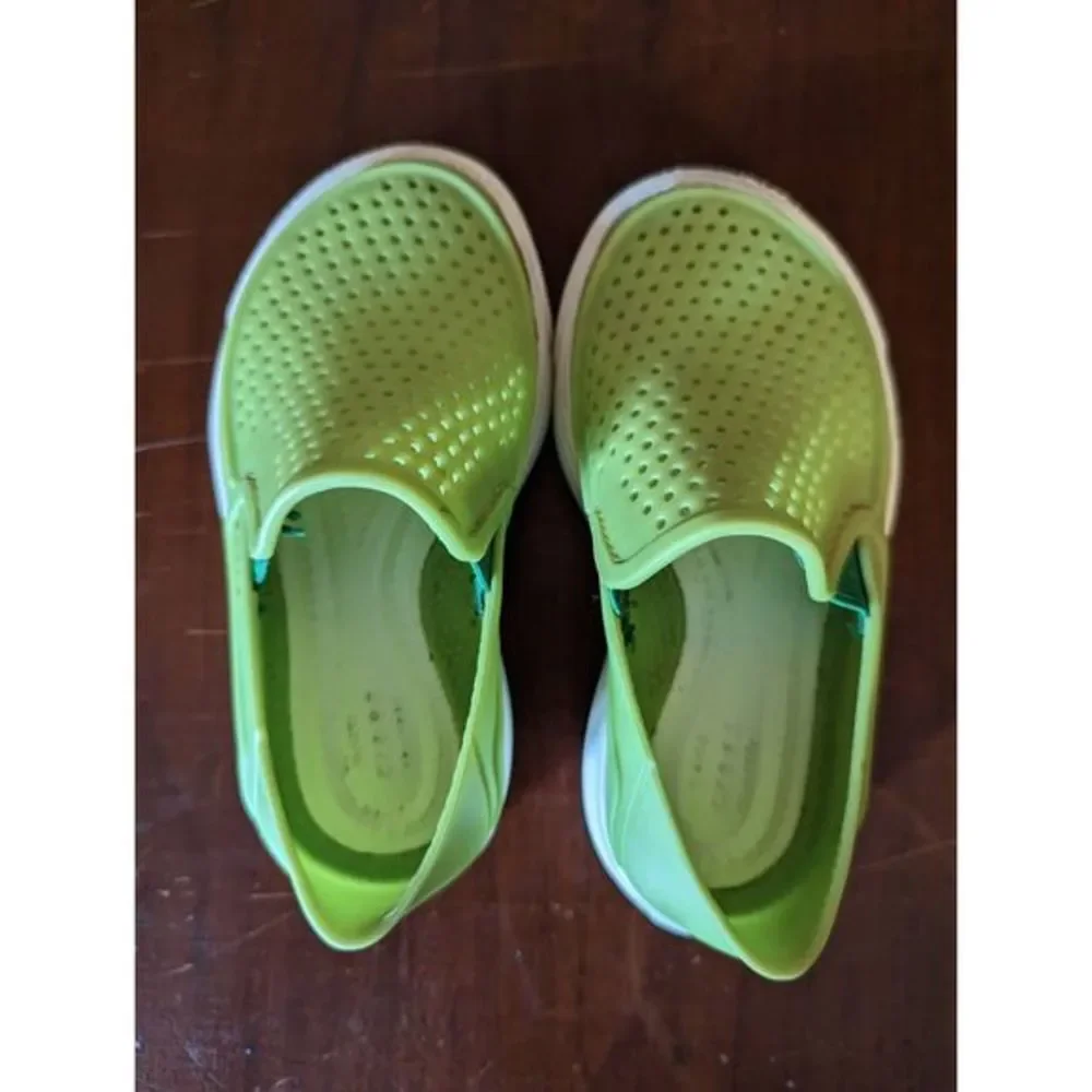 Crocs CitiLane Roka Slip On Sneaker Shoes‎ Perforated Green Size C7 7.5 Toddler - Picture 6 of 9